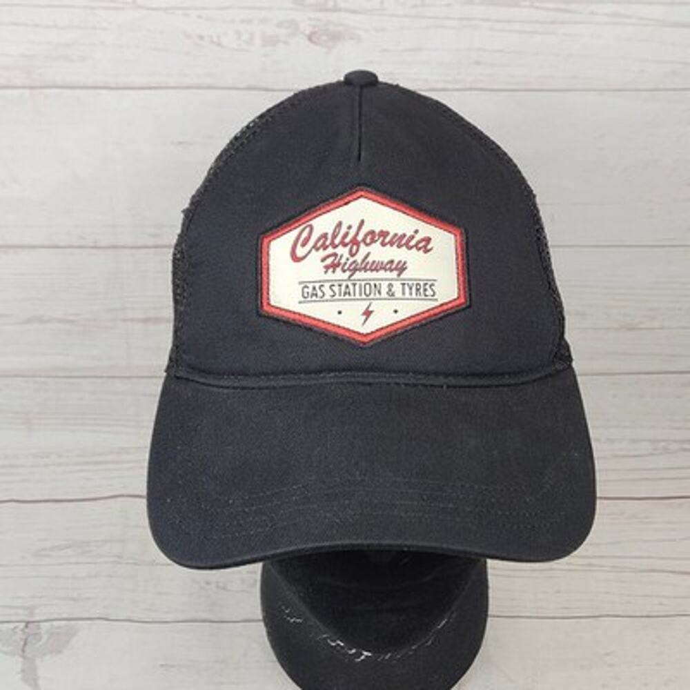 ZARA Hat Women's Black Adjustable Trucker Mesh Snapback California Patch